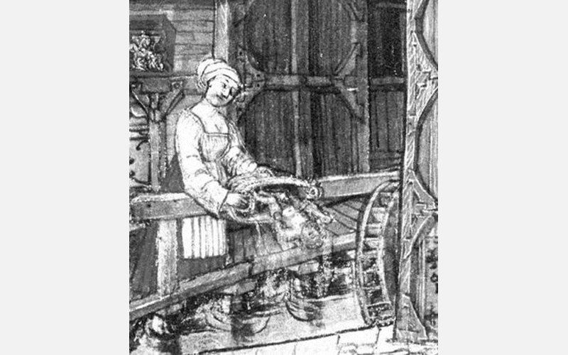 Feminist Enlightenment in Criminal Law? A woodcut from 1508: A maid tries to get rid of her child. Picture: Die Welt der Schweizer Bildchroniken (The world of Swiss pictorial chronicles)