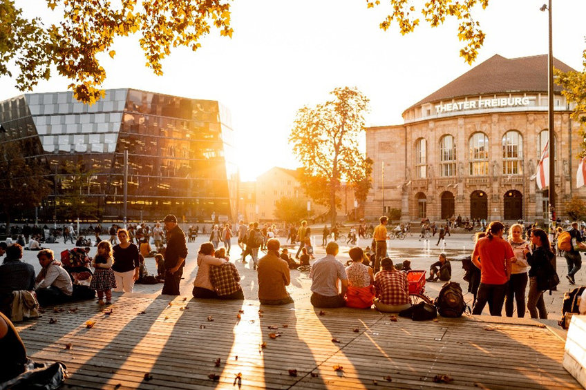 FreiburgRESIST: Living Safely in Freiburg – Resilience Management for the City Freiburg/Germany, place in front of the university library and the municipal theatre